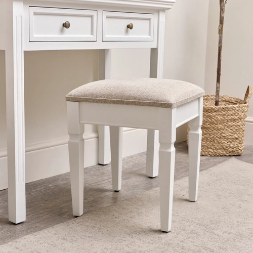 White cushioned dressing table - white,
