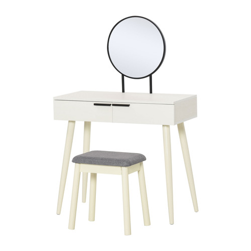 Homcom white dressing table - white,