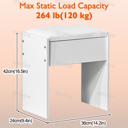 White padded stool - white,