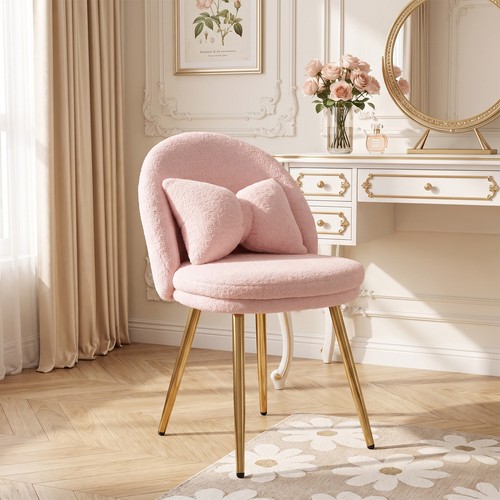 Teddy fleece vanity stool - teddy,