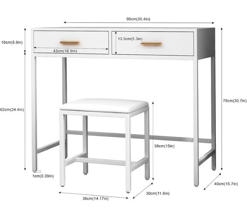 White dressing table with - dressing, 2