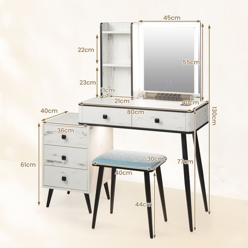 Dressing table lighted vanity - lighted,