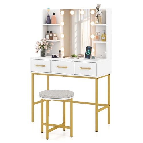 Gymax makeup dressing table - table, &