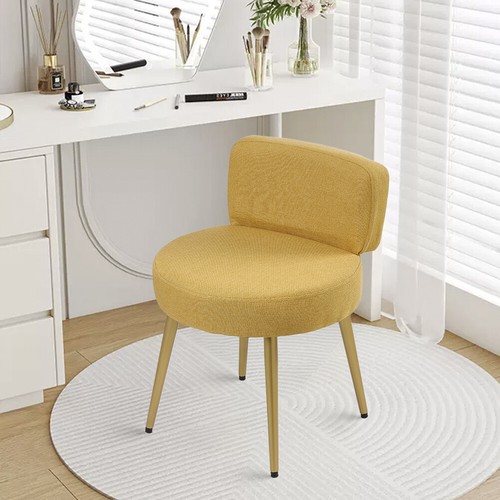 Linen dressing table stool - linen,