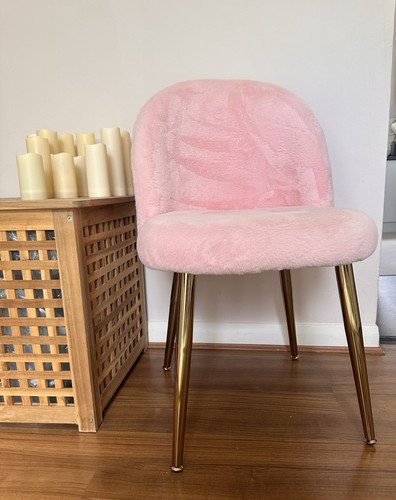 Pink velvet vanity stool - velvet,